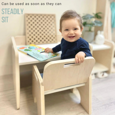 PAPAYA SET - Weaning Montessori Table and Chair Adjustable Height.