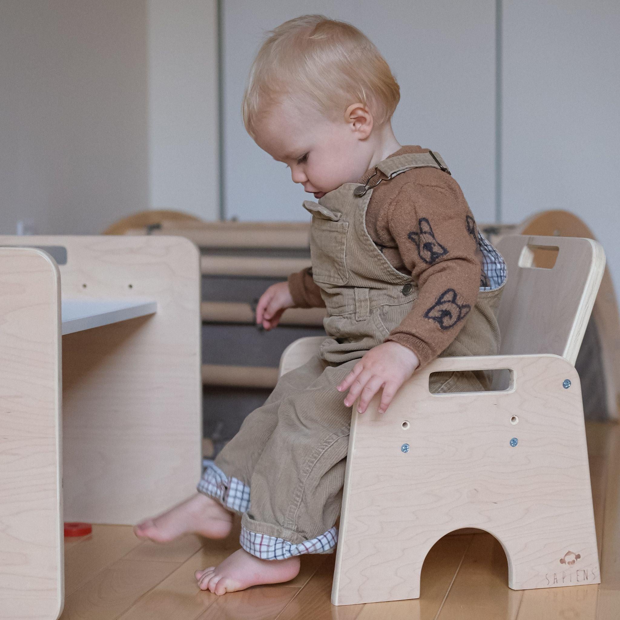 PAPAYA SET - Weaning Montessori Table and Chair Adjustable Height.