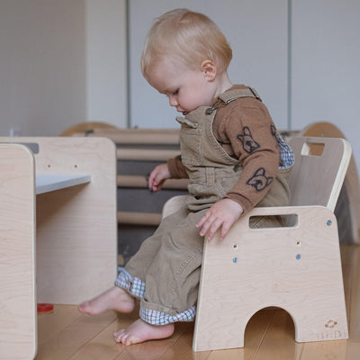 PAPAYA SET - Weaning Montessori Table and Chair Adjustable Height.