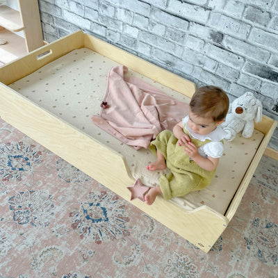 APPLE TWIN - Montessori Floor Bed with Rails.