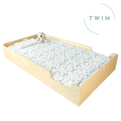 APPLE TWIN - Montessori Floor Bed with Rails.