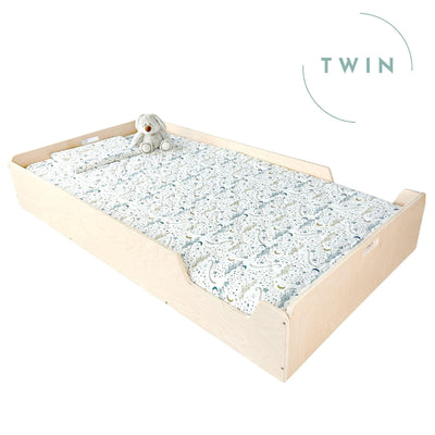 APPLE TWIN - Montessori Floor Bed with Rails.