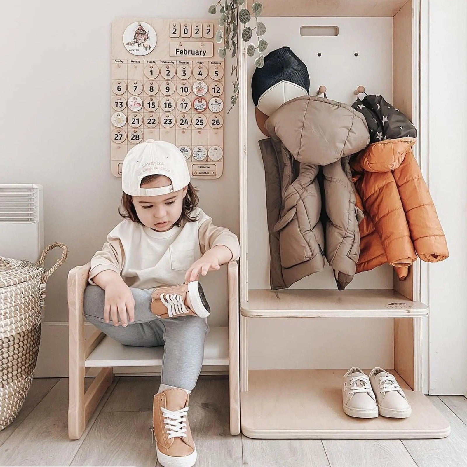 MANGO - Montessori Cubby Coat Rack.