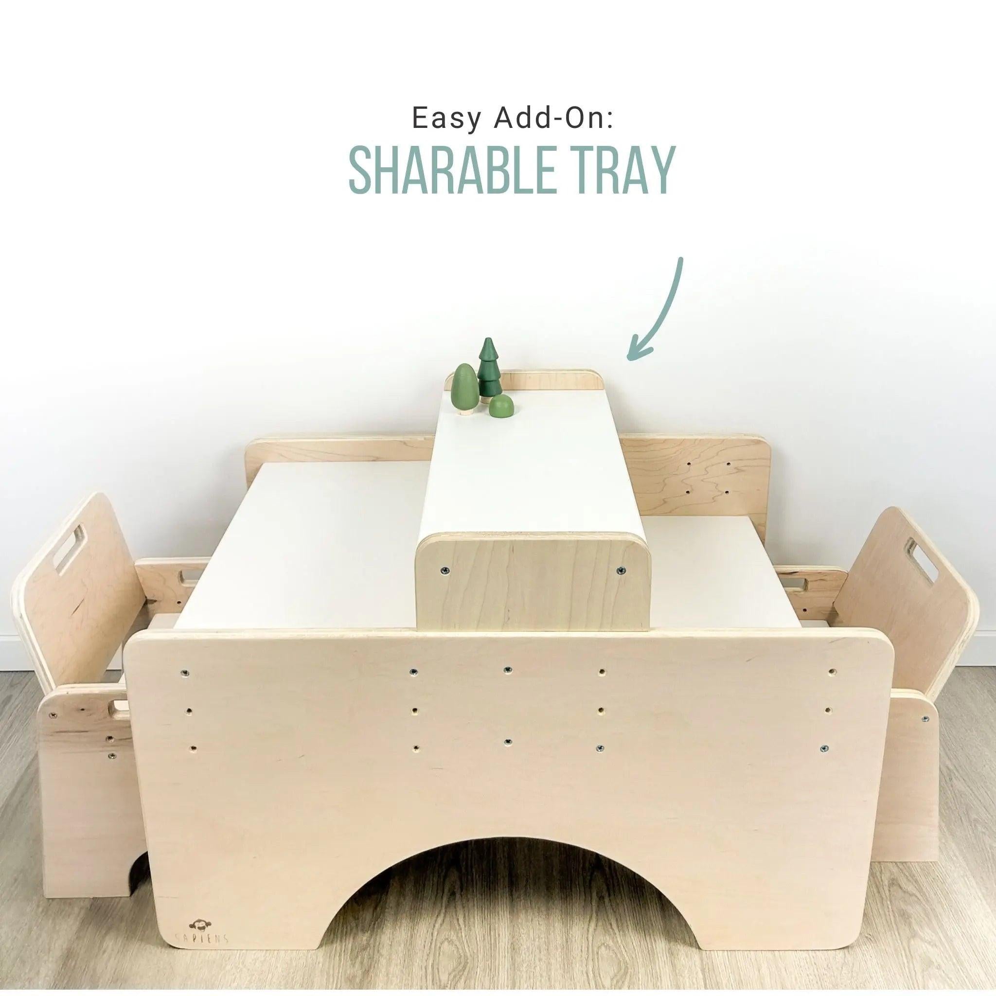 PAPAYA DOUBLE - Adjustable Montessori Table & Chair Set for Two.