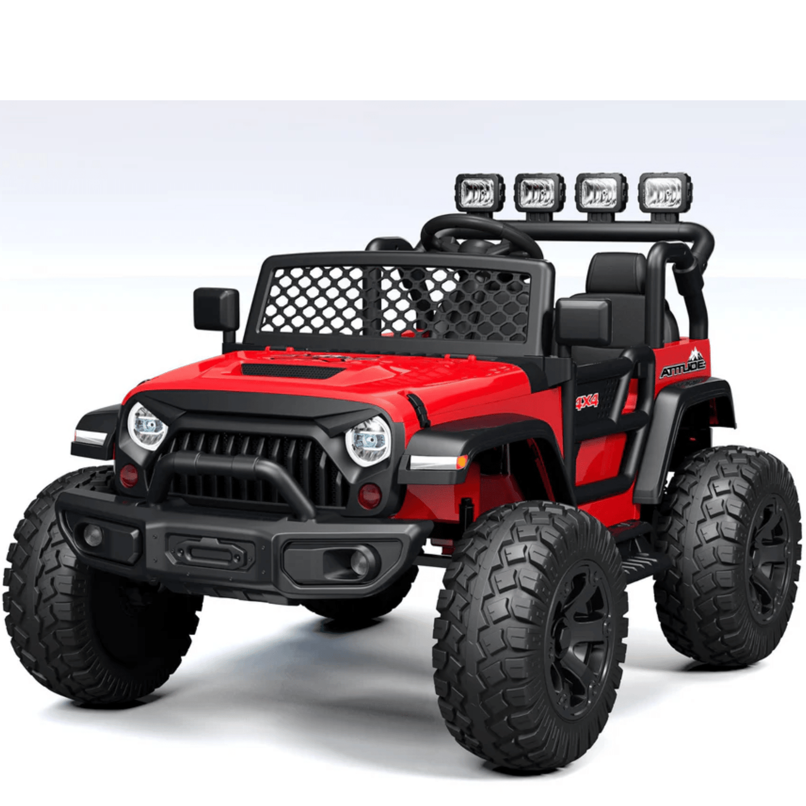 Red 24V TrailMax Edition XXL 2-Seater 24V 4X4/AWD Kids Ride on Truck W/ EVA Rubber Wheels, BT & RC.