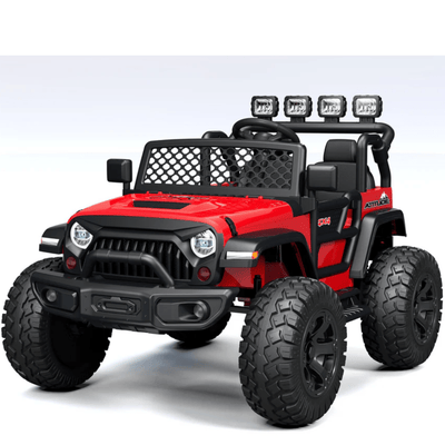 Red 24V TrailMax Edition XXL 2-Seater 24V 4X4/AWD Kids Ride on Truck W/ EVA Rubber Wheels, BT & RC.