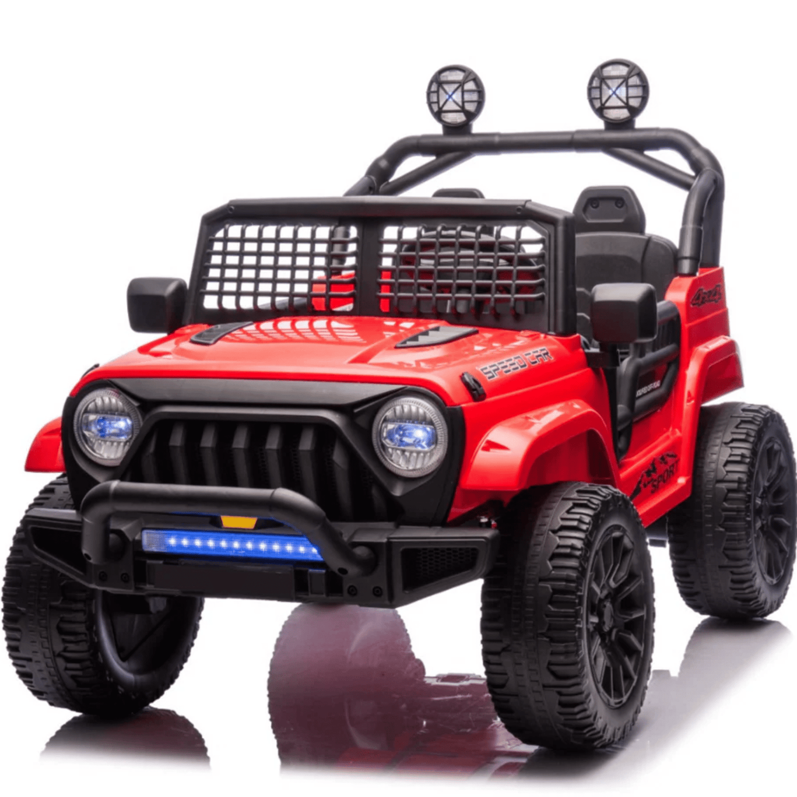 Red 24V TrailX 2-Seater 24V 4X4/AWD Kids Ride on UTV Buggy W/ EVA Rubber Wheels, Music & RC.