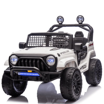 White 24V TrailX 2-Seater 24V 4X4/AWD Kids Ride on UTV Buggy W/ EVA Rubber Wheels, Music & RC.