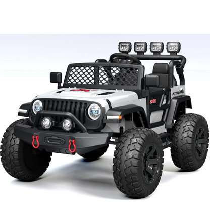 White 24V TrailMax Edition XXL 2-Seater 24V 4X4/AWD Kids Ride on UTV Buggy W/ EVA Rubber Wheels, BT & RC