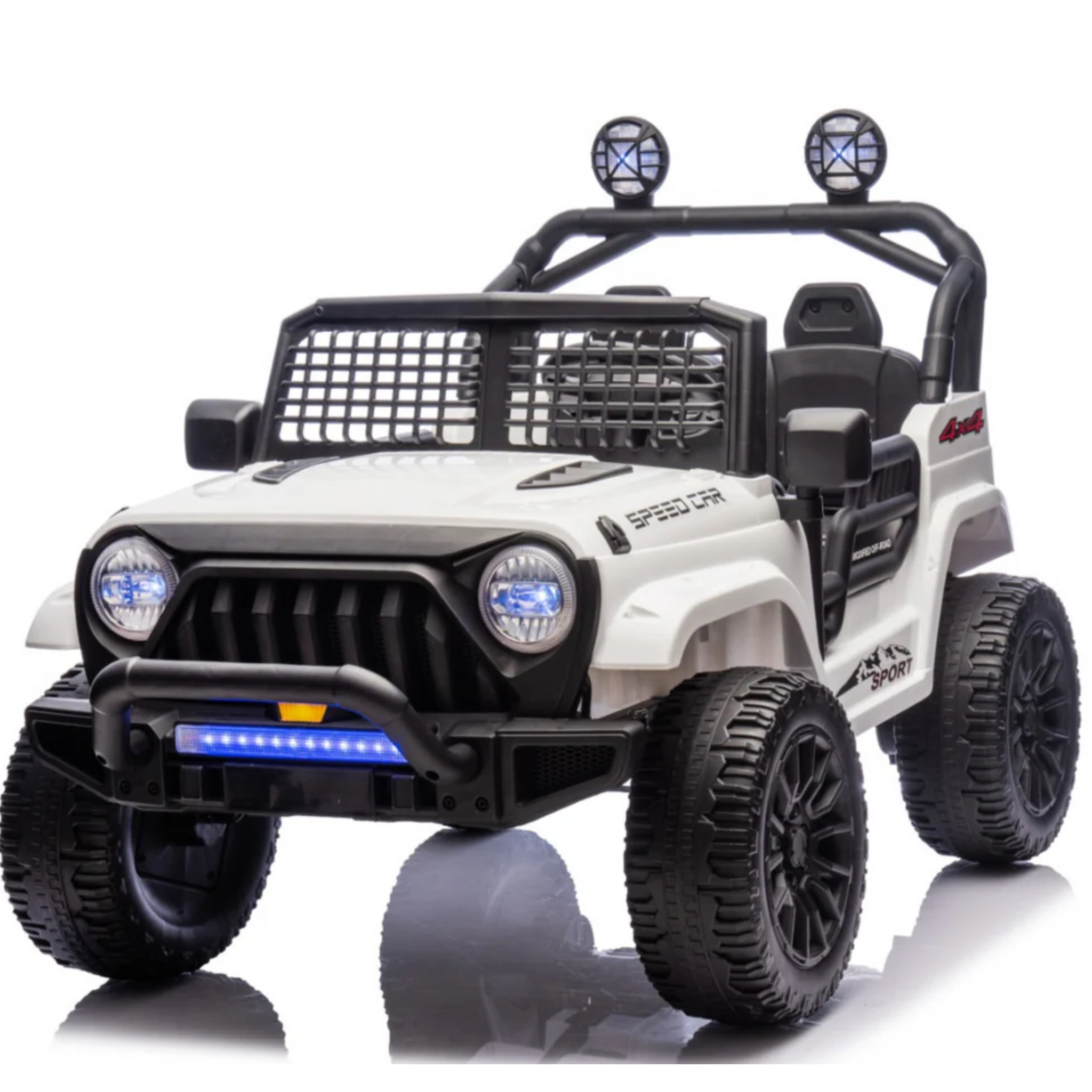 White 24V TrailX 2-Seater 24V 4X4/AWD Kids Ride on UTV Buggy W/ EVA Rubber Wheels, Music & RC