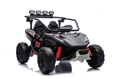 Black 24V Thunder X Pro 2-Seater Ride-On Buggy | Silent Motors, EVA Wheels & Leather Seats