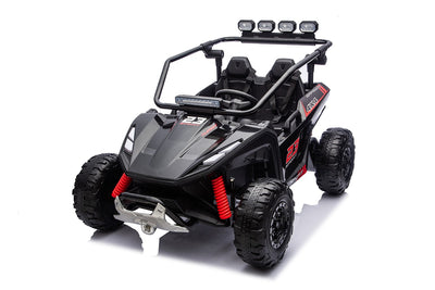 Black 24V Thunder X Pro 2-Seater Ride-On Buggy | Silent Motors, EVA Wheels & Leather Seats