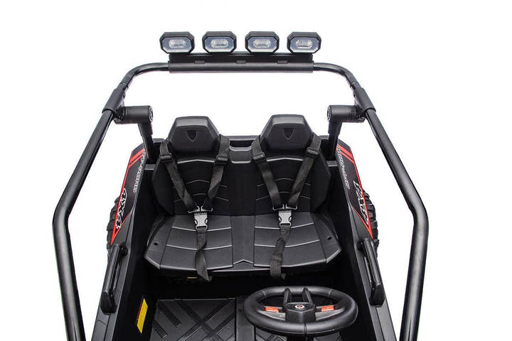 Black 24V Thunder X Pro 2-Seater Ride-On Buggy | Silent Motors, EVA Wheels & Leather Seats