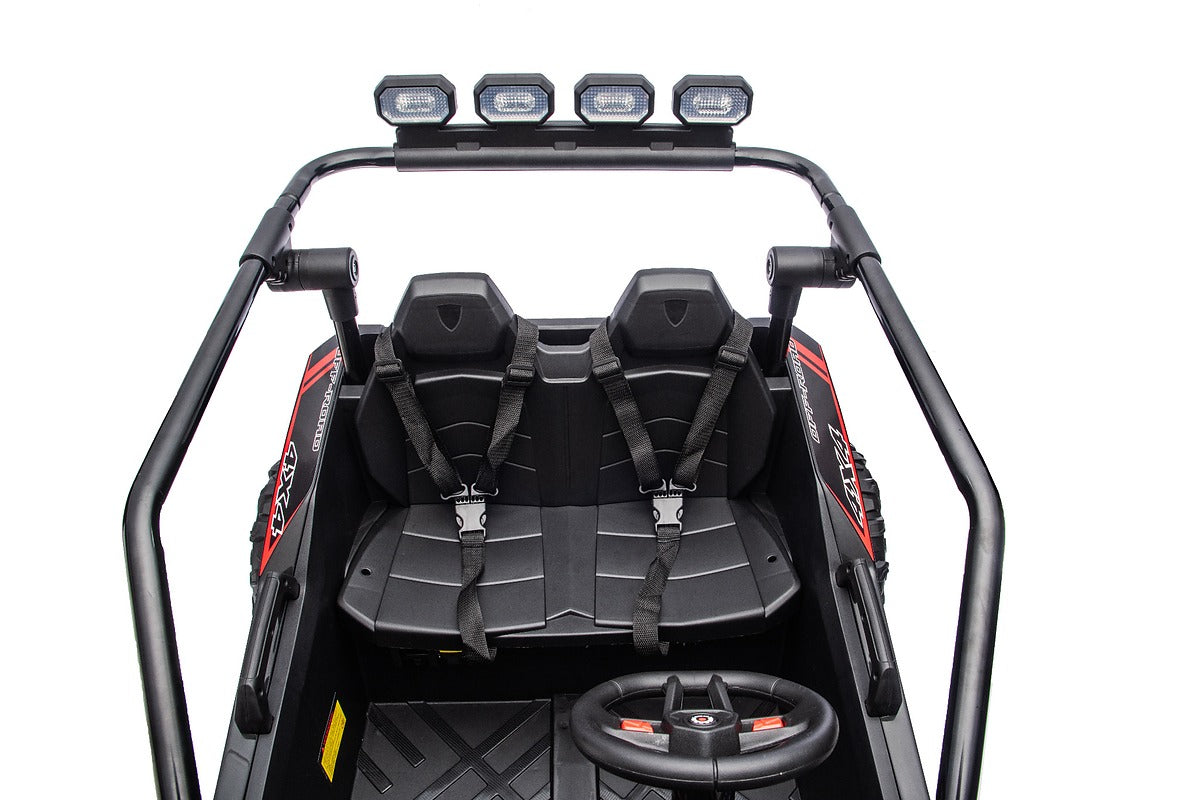 Black 24V Thunder X Pro 2-Seater Ride-On Buggy | Silent Motors, EVA Wheels & Leather Seats