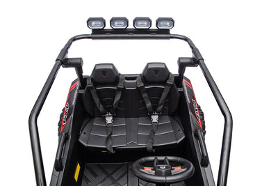 Black 24V Thunder X Pro 2-Seater Ride-On Buggy | Silent Motors, EVA Wheels & Leather Seats