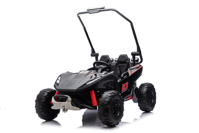 Black 24V Thunder X Pro 2-Seater Ride-On Buggy | Silent Motors, EVA Wheels & Leather Seats