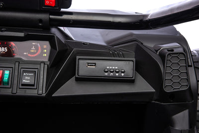 Black 24V Thunder X Pro 2-Seater Ride-On Buggy | Silent Motors, EVA Wheels & Leather Seats