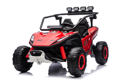 Red 24V Thunder X Pro 2-Seater Ride-On Buggy | Silent Motors, EVA Wheels & Leather Seats