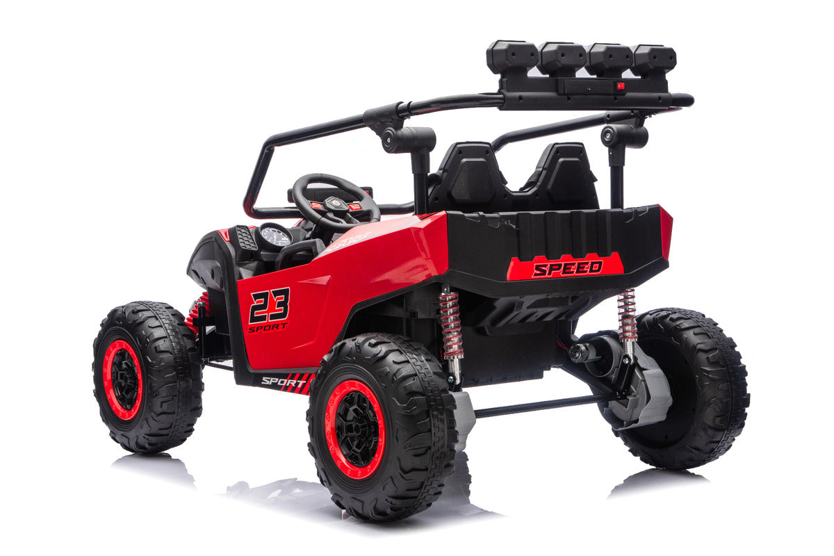 Red 24V Thunder X Pro 2-Seater Ride-On Buggy | Silent Motors, EVA Wheels & Leather Seats
