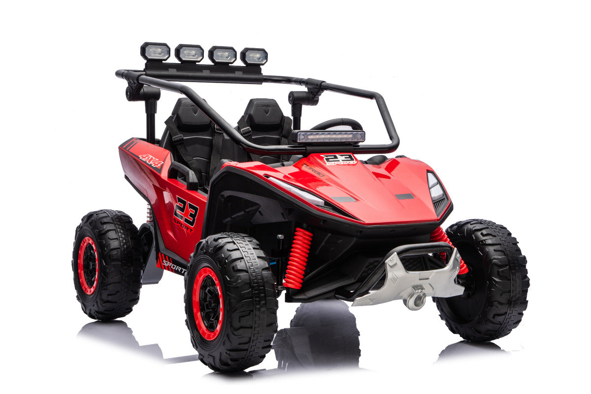Red 24V Thunder X Pro 2-Seater Ride-On Buggy | Silent Motors, EVA Wheels & Leather Seats