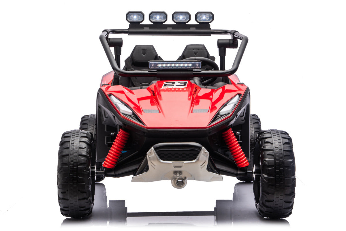 Red 24V Thunder X Pro 2-Seater Ride-On Buggy | Silent Motors, EVA Wheels & Leather Seats