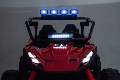 Red 24V Thunder X Pro 2-Seater Ride-On Buggy | Silent Motors, EVA Wheels & Leather Seats