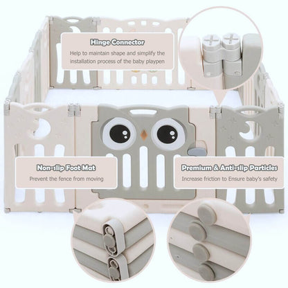 20 Panels Indoor/Outdoor Foldable Playpen, Fence, Safety Play yard with Activity for Toddlers and Infants image 7