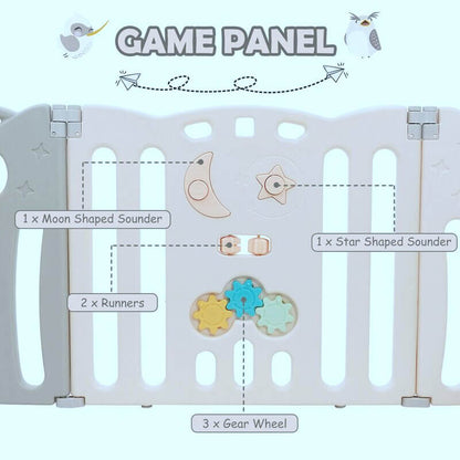 20 Panels Indoor/Outdoor Foldable Playpen, Fence, Safety Play yard with Activity for Toddlers and Infants image 9