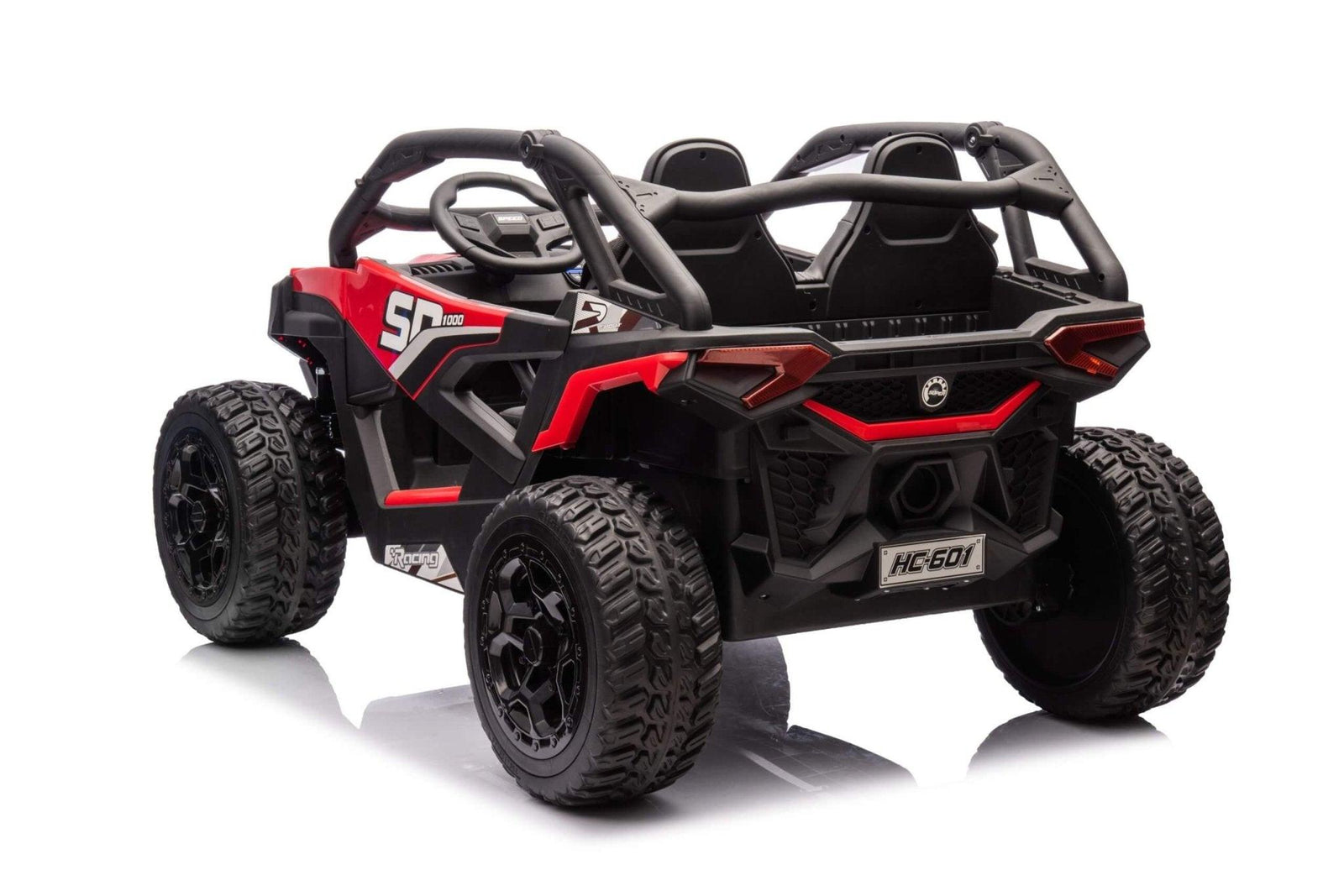 Red Power MX 2-Seater 24V 4x4 Kids' Ride-on UTV Buggy W/ EVA Rubber Wheels, Music & RC.