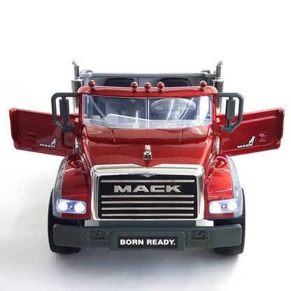 XXL 2 Seater Upgraded 12V Mack Truck, Eva Wheels, Leather Seats, RC, Painted Red image 8