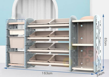 Kids and Toddlers Toy Storage/Organizer with Bins and Bookshelves - blue image 12