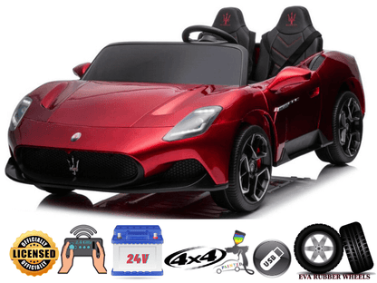 2 Seater Licensed Sport Edition Maserati MC20 24V Kids Ride-on Car With 4x4 and RC - Red image 1