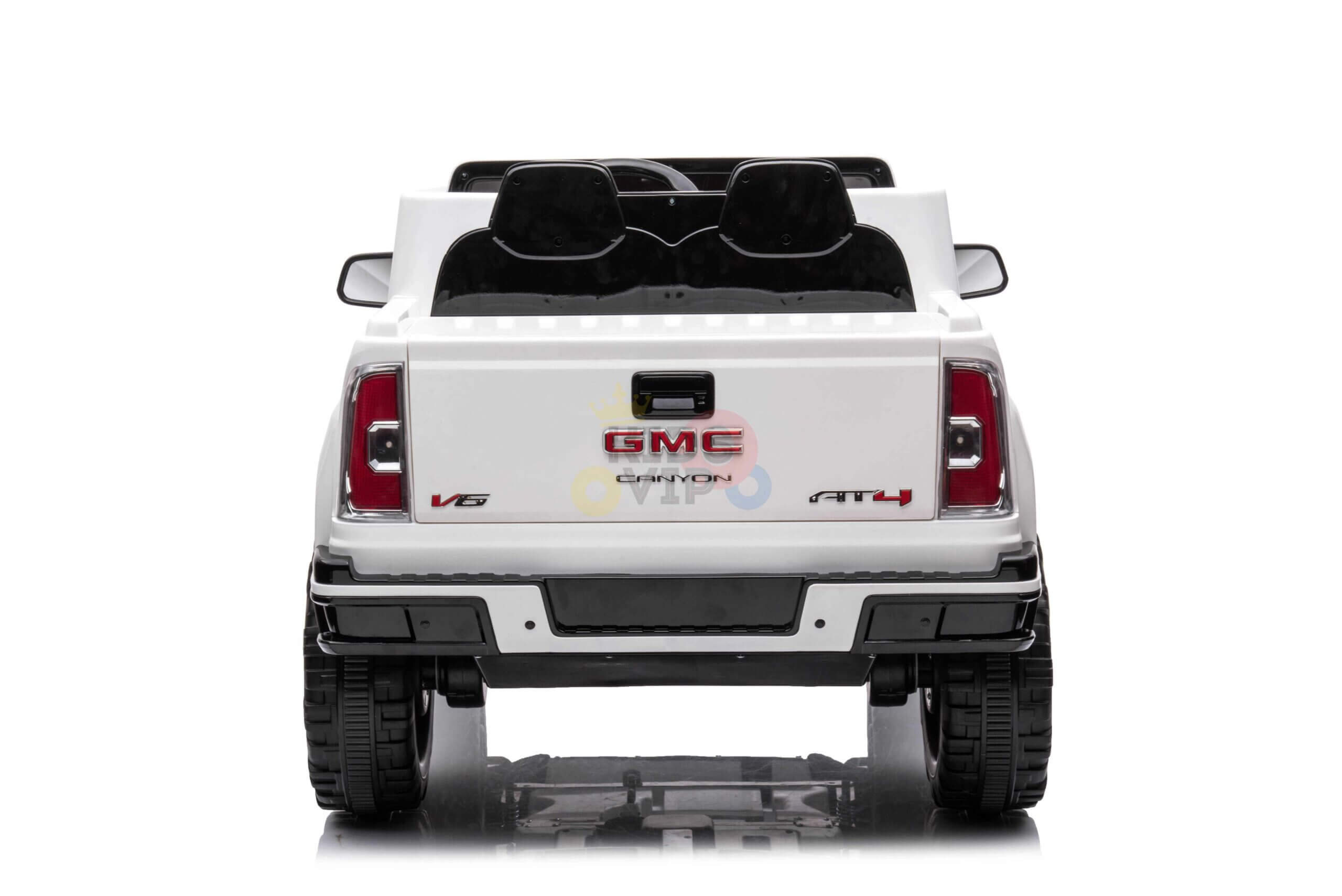 Official 12V GMC Canyon AT4 2-Seater  Ride-On Truck, Rubber Wheels, Leather Seats, Storage, Tailgate, RC image 11
