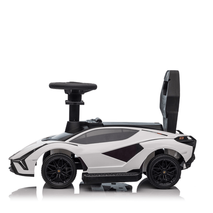 Complete Edition Lamborghini Sian 3 in 1 Push Car / Stroller with Handle And Safety Guards, White image 7