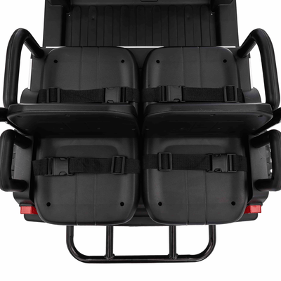 24V White Golf Buggy Edition 4-Seater 4x4 Kids' Ride-On UTV W/ Canopy, EVA Rubber Wheels, Music & RC.