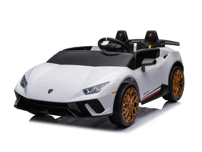 White 2-Seater Officially Licensed 24V Lamborghini Huracan 4x4 Complete Edition Ride-On Car image 0