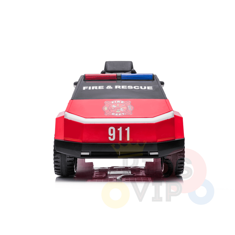 New Upgraded 4WD Futuristic Fire Officer Toddlers' and Kids' 12V Ride-on Car w/ Rubber Wheels, Leather Seat, Siren, Lights, USB, BT, Parent RC - KIDS VIP image 8