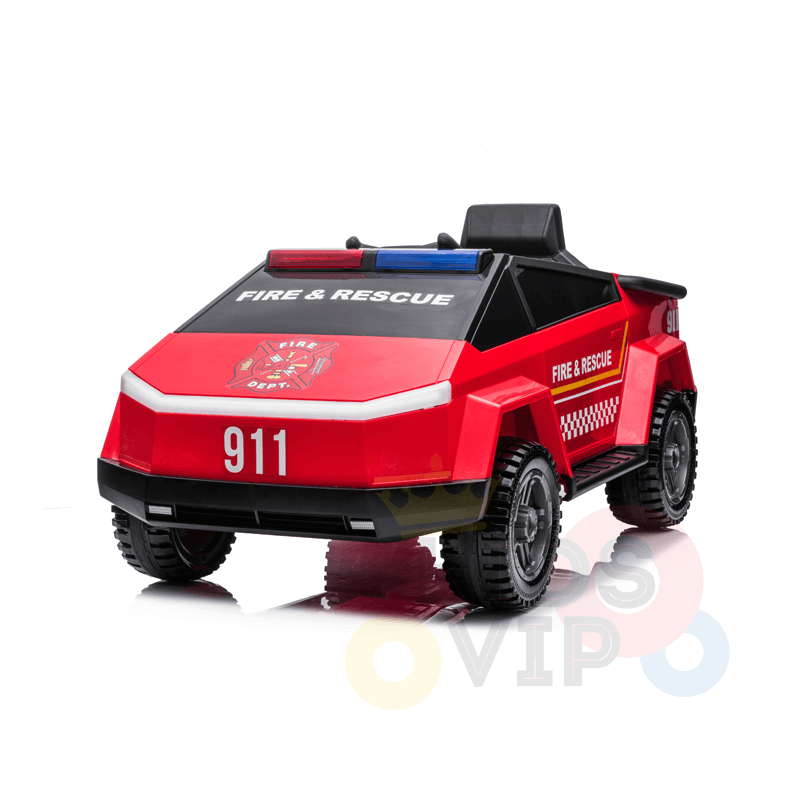 New Upgraded 4WD Futuristic Fire Officer Toddlers' and Kids' 12V Ride-on Car w/ Rubber Wheels, Leather Seat, Siren, Lights, USB, BT, Parent RC - KIDS VIP image 7