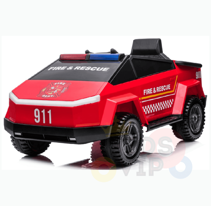 New Upgraded 4WD Futuristic Fire Officer Toddlers' and Kids' 12V Ride-on Car w/ Rubber Wheels, Leather Seat, Siren, Lights, USB, BT, Parent RC - KIDS VIP image 3