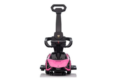 Complete Edition Lamborghini Sian 3 in 1 Push Car / Stroller with Handle And Safety Guards, Pink image 7