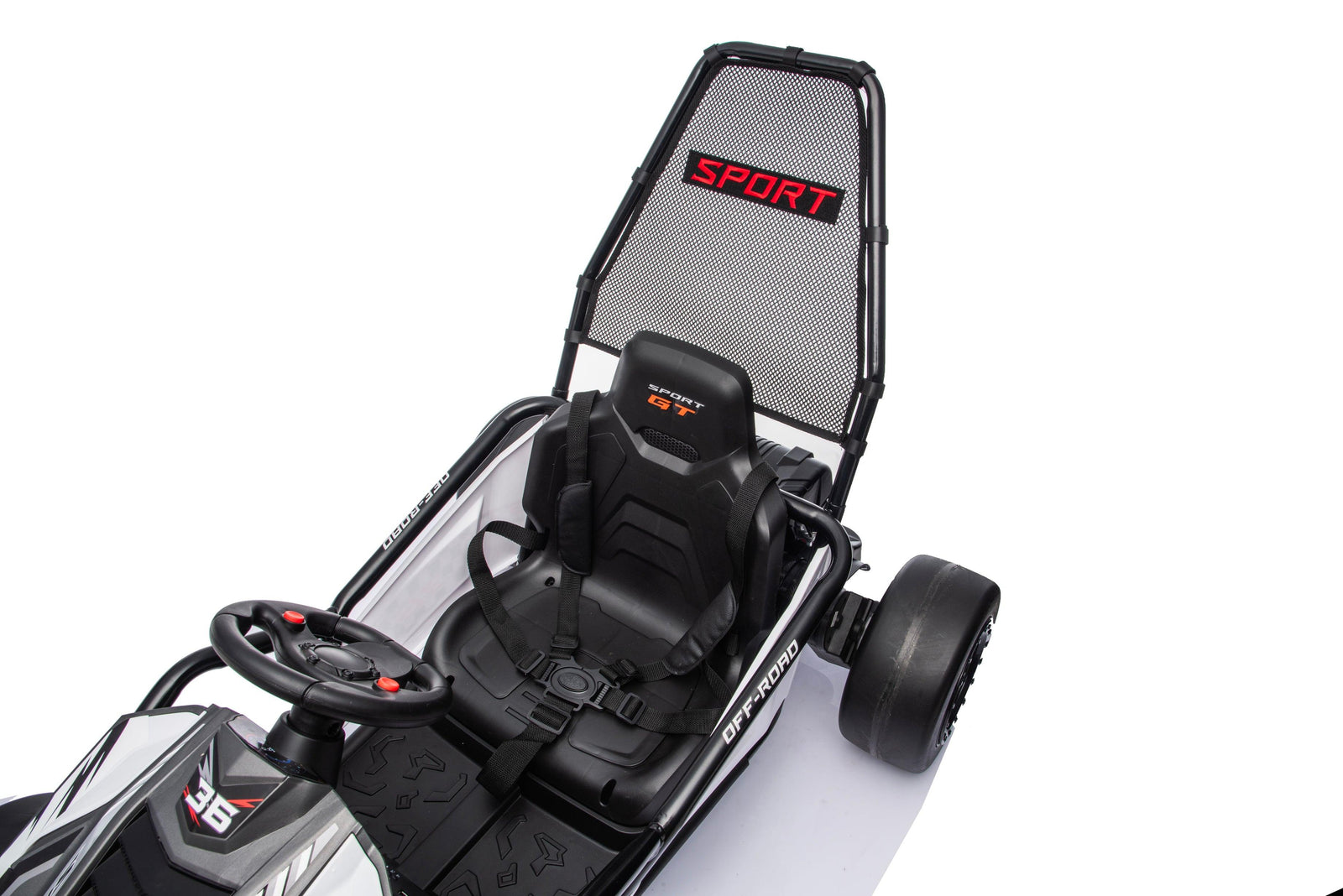 Black Outlaw Edition 24V go-kart front EVA wheel for smoother riding support