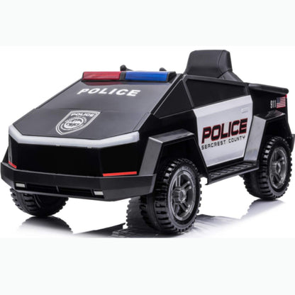 Future Police 12V Ride On Truck, 4x4, Leather Seat, Siren, BT, Rubber Wheels, RC image 9