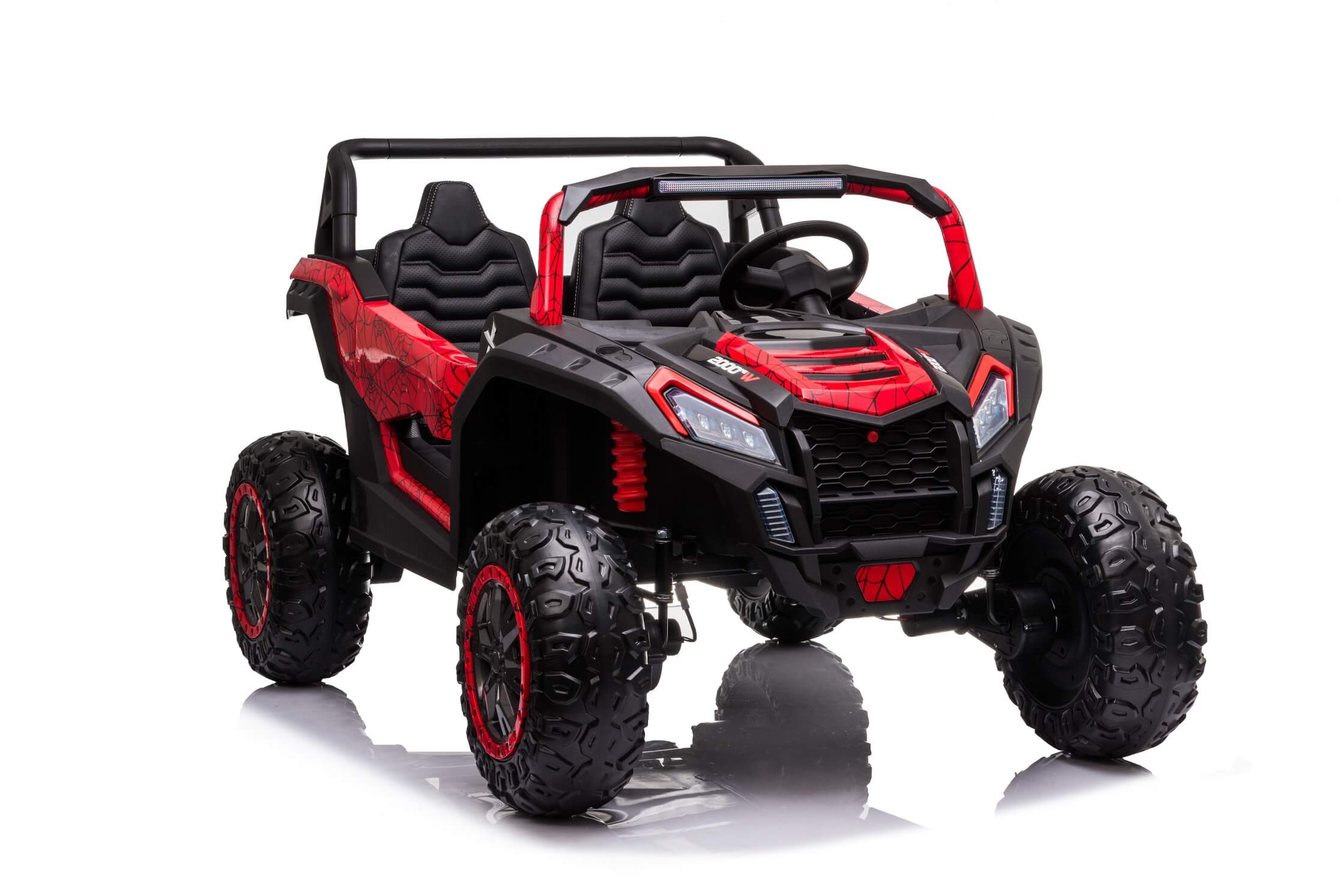 Spyder red 2 Seater XXL Edition Blade BT 24V/4WD Kids Exclusive Buggy/Utv, Rubber Wheels, Leather Seats image 3