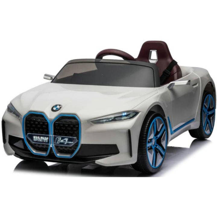 White Complete Edition 12V Licensed BMW I4 Kids and Toddlers 4WD Ride on Car, RC image 10