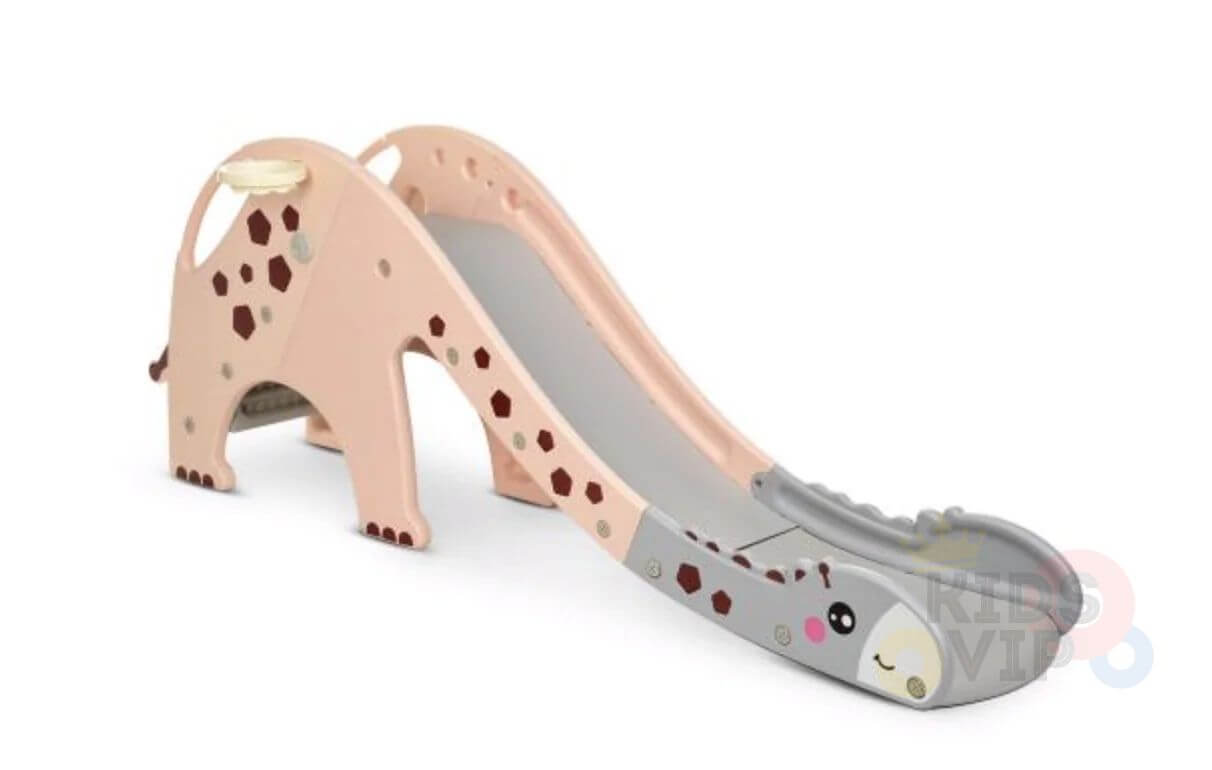 Kids, Toddlers and Baby Indoor/Outdoor Giraffe Slide with Full Step and Basketball Ring image 3