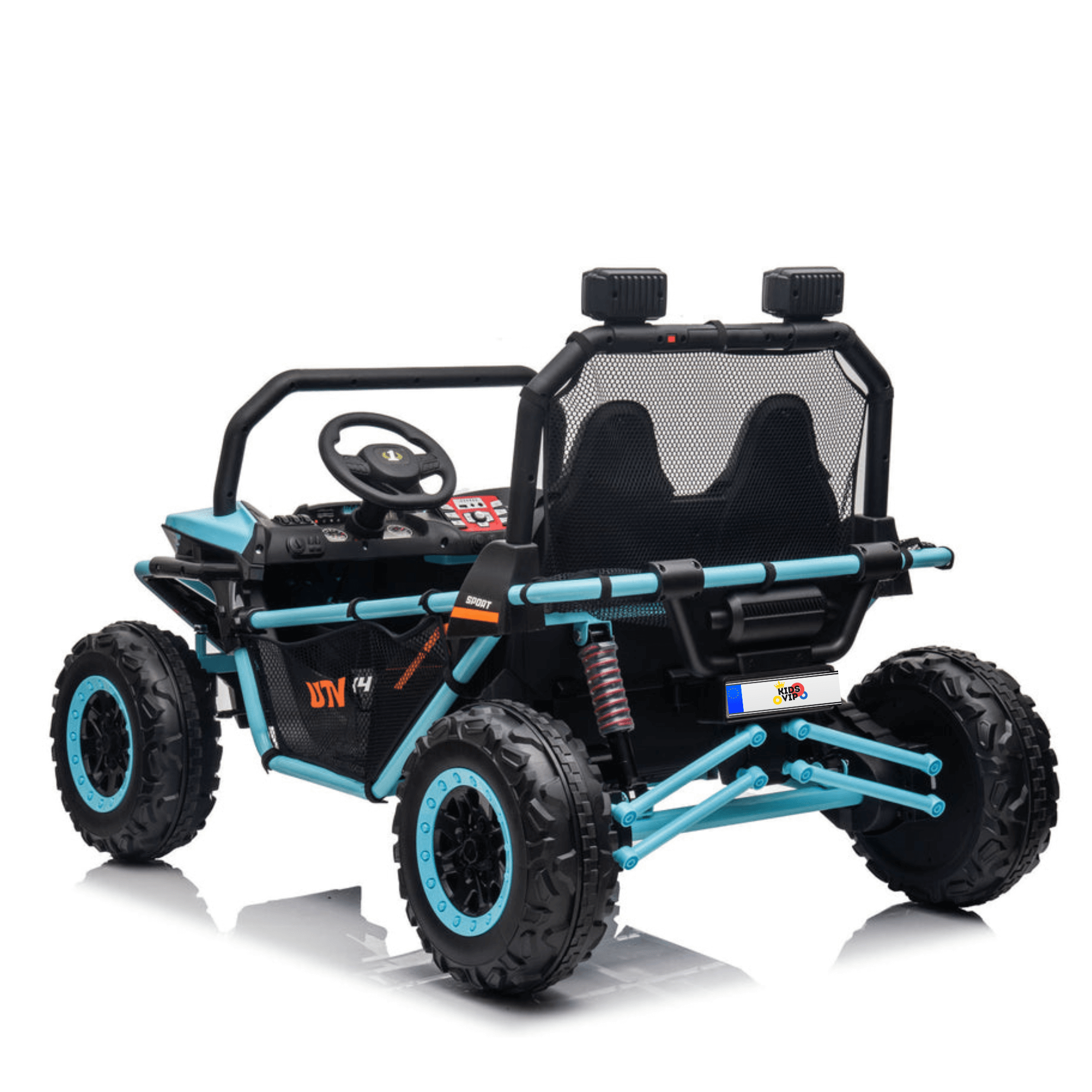 Embark on Thrilling Journeys: Luxurious Blue Two-Seater 12V 4WD Dune Buggy for Kids with Remote Control - Your Ultimate Adventure Ride! image 1