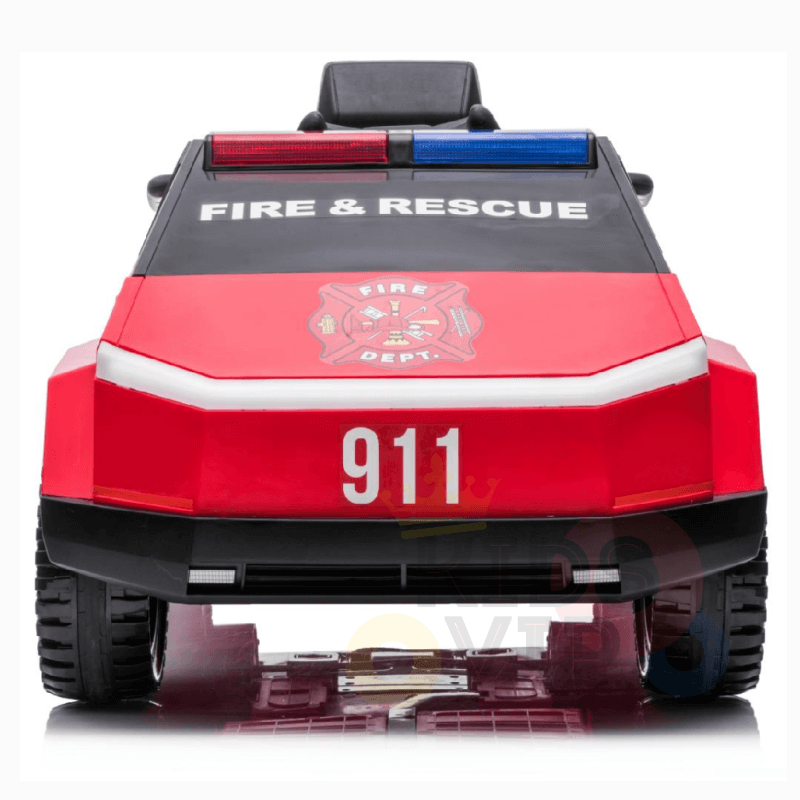 New Upgraded 4WD Futuristic Fire Officer Toddlers' and Kids' 12V Ride-on Car w/ Rubber Wheels, Leather Seat, Siren, Lights, USB, BT, Parent RC - KIDS VIP image 9