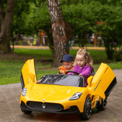 KidsVIP Licensed 24V Maserati MC20 Car for Kids W/ RC, Rubber Wheels, Music Input, Leather Seats, 4WD image 12