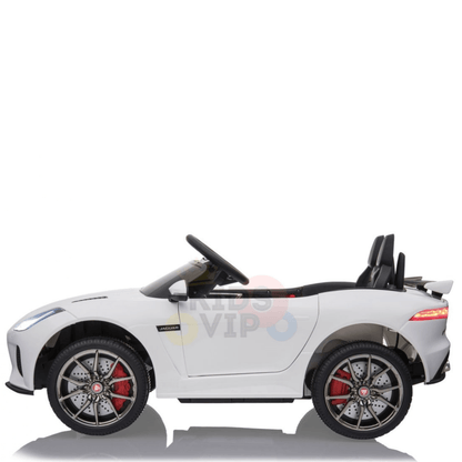 White Jaguar F Type Kids Licensed Ride-On Car with Rubber Wheels, Bluetooth, RC image 3