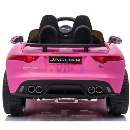 Pink Jaguar F Type Kids Licensed Ride-On Car with Rubber Wheels, Bluetooth, RC image 2